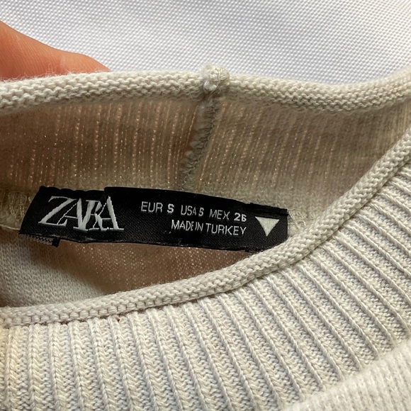 Zara Cream Short Sleeve Mini Dress - Picture 9 of 11